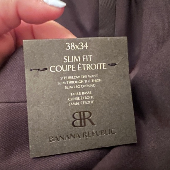 🆕Banana Republic Monogram Tuxedo pants, size 38/32 - Picture 3 of 5